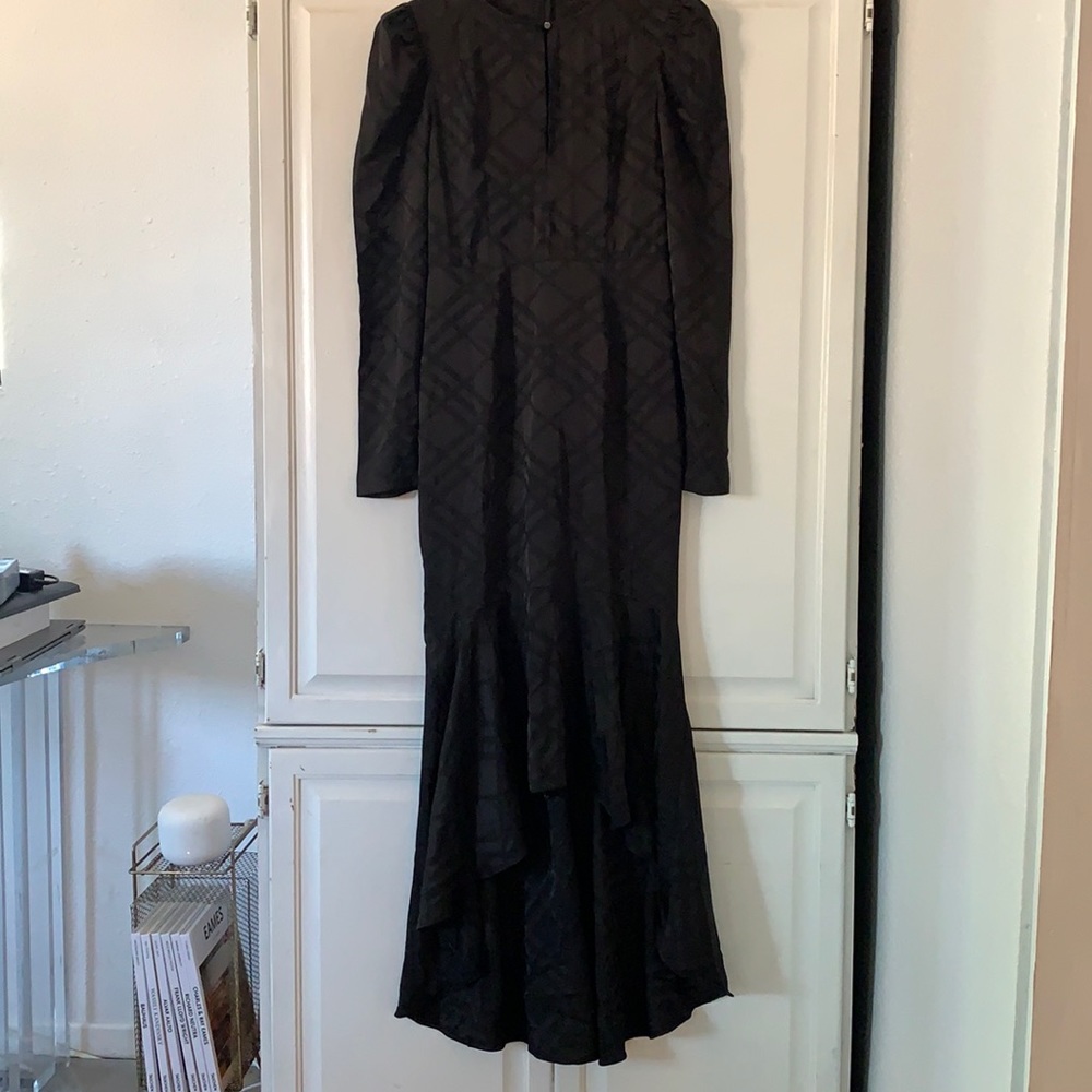 Black long satan dress